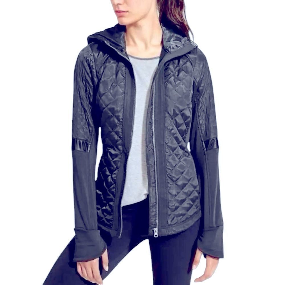 Athleta Rock Spring CYA Quilted Puffer Jacket/Coat size, small  dark blue